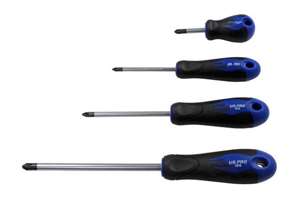 US PRO Tools 4 Piece Japanese Industry Standard Screwdriver Set JIS ph1,2,3-1616