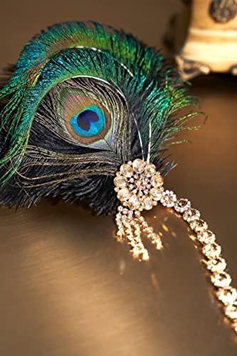 BABEYOND Feather Headpiece Great Gatsby Accessories for Women Roaring 20's Party Headpiece Black