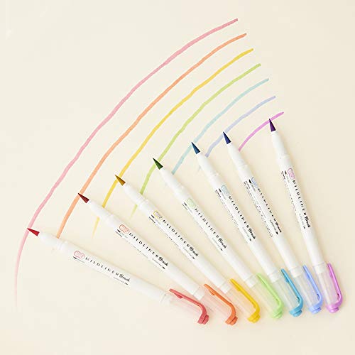 ZEBRA Highlighter Mildliner Brush Honnori fluorescence color 5 Colors Set, WFT8-5C