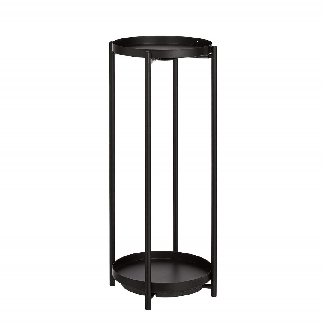 Amazon Basics Round Plant Stand made from Coated Steel for Indoor and Outdoor use, Black