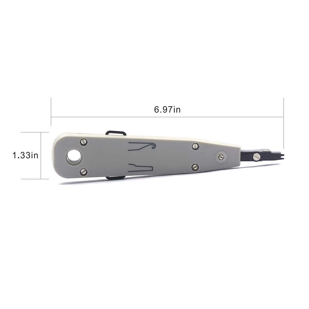 VCE G602 Punch Down Tool, Ethernet Krone Tool for RJ45 Socket Cat5/Cat6/Ca7 & Telephone Cable, Impact IDC Data Punchdown Tool with Wire Stripper Combo