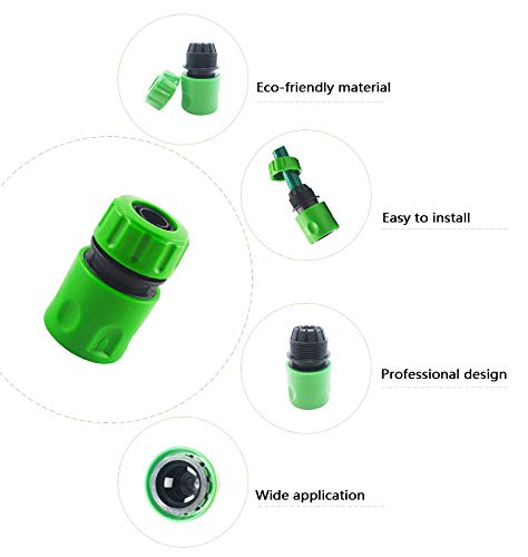 4PCS Double Male Hose Connectors & 8PCS End Quick Connectors for Hose Pipe Fitting 1/2" Plastic Tap Connector