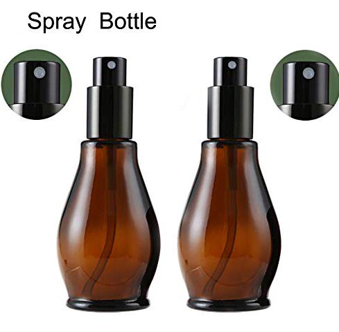 3PCS 100ml/3.34oz Empty Refillable Amber Glass Sprayer Bottles Cosmetic Perfume Storage Spray Containers with with Black Atomiser Sprays and Anti-Dust Cap For Essential Oil/Aromatherapy