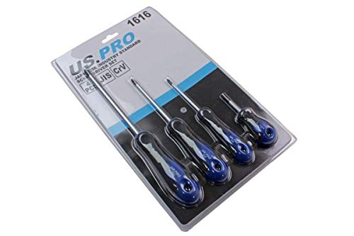 US PRO Tools 4 Piece Japanese Industry Standard Screwdriver Set JIS ph1,2,3-1616