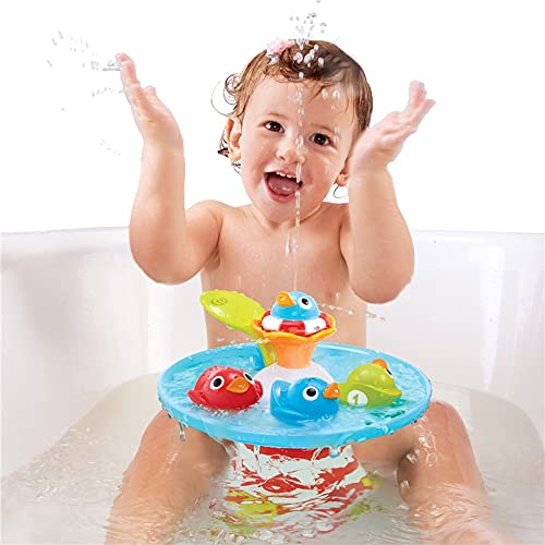 Yookidoo Bath Toy - Magical Duck Race with Auto Fountain, Water Pump, and 4 Racing Ducks. Kids and Toddlers Tub Game.