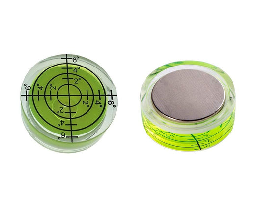 Aoderda 2 Pcs Magnetic Magnet Bubble Level Circular Precision Spirit Level Round Spirit Level Bubble 32 * 12mm for Measuring Instrument