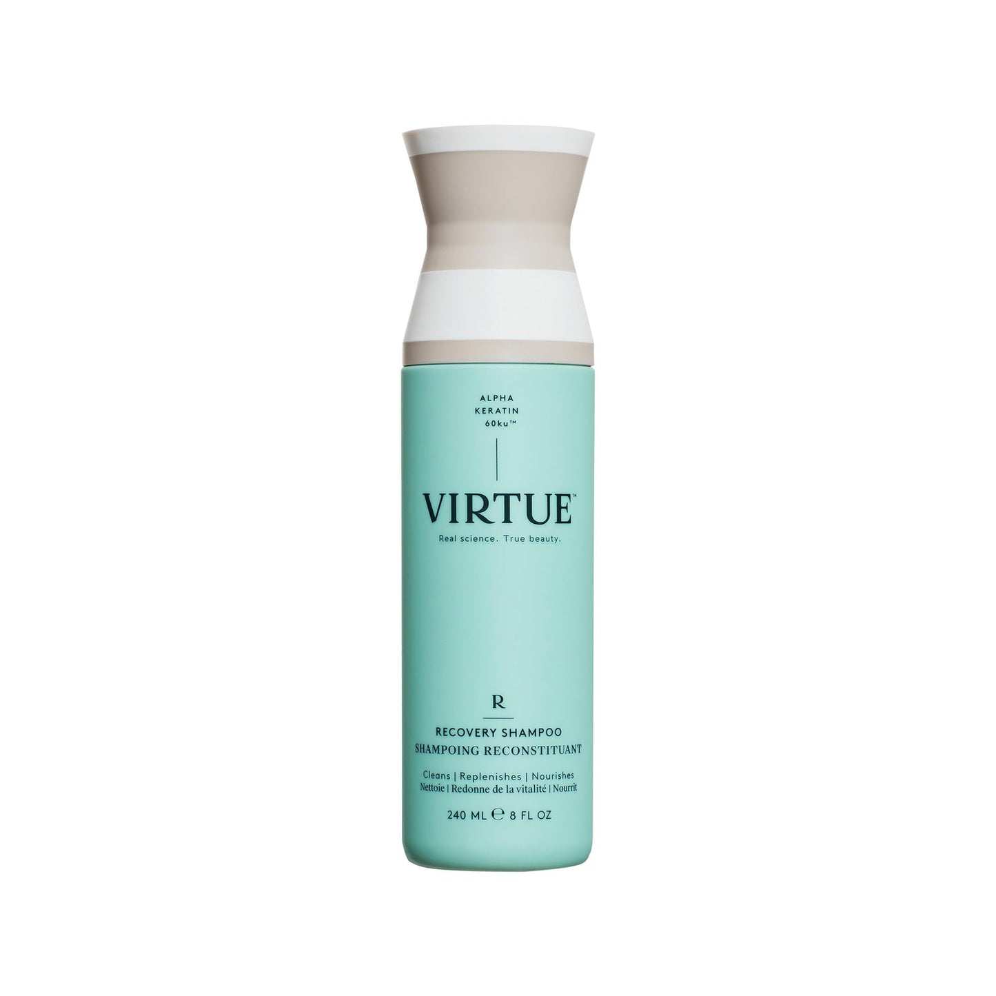 VIRTUE Recovery Shampoo 8 FL OZ | Alpha Keratin Repairs Dry, Damaged Hair | Sulfate Free, Paraben Free, Color Safe, Vegan 1 count (Pack of 1)