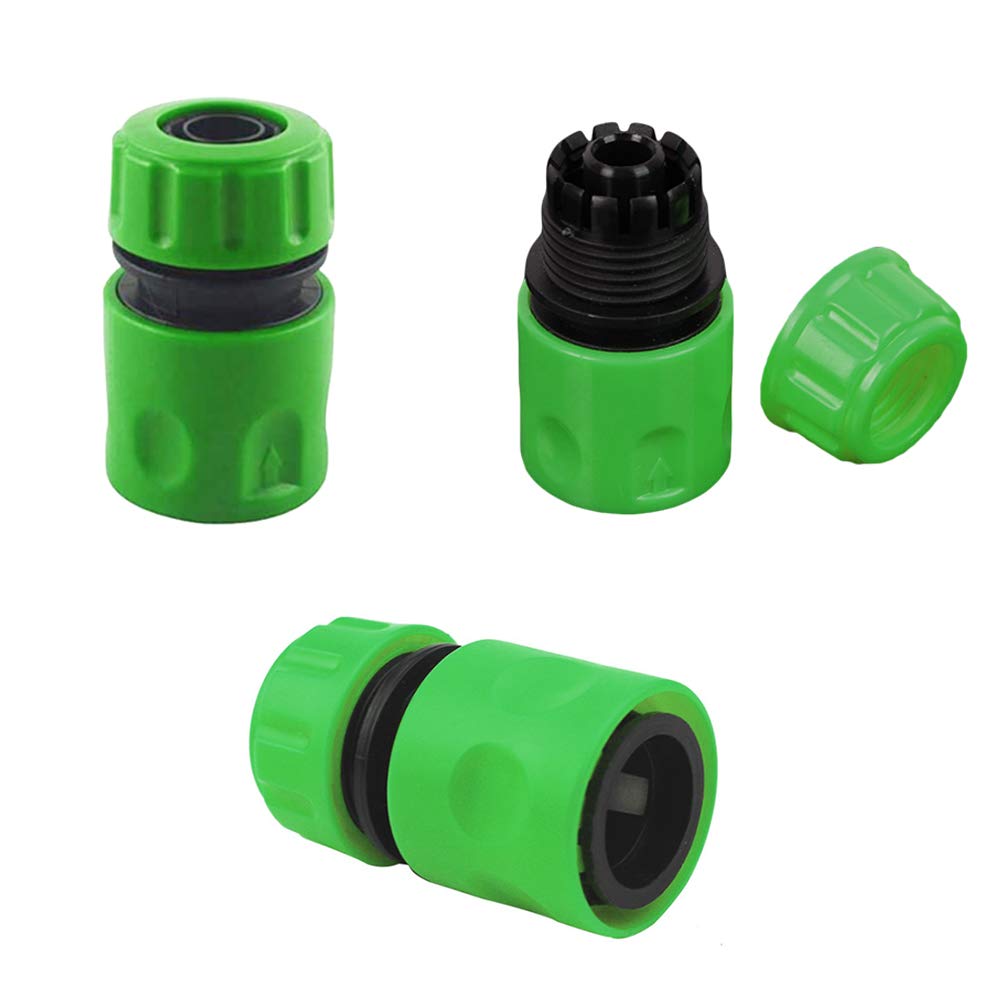 4PCS Double Male Hose Connectors & 8PCS End Quick Connectors for Hose Pipe Fitting 1/2" Plastic Tap Connector