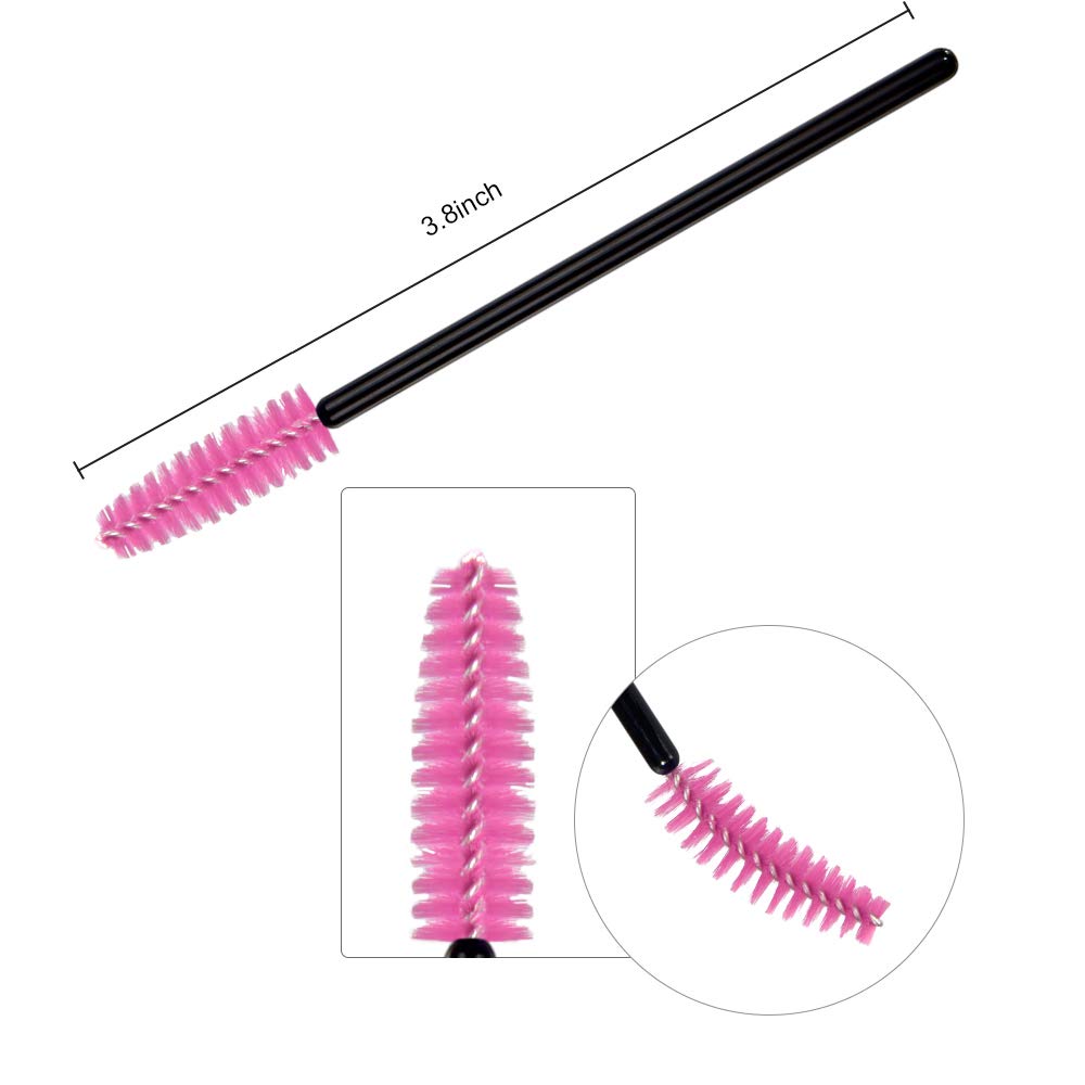 200pcs Mascara Wands, MORGLES Eyelash Spoolies Disposable Lash Brushes Eyebrow Brush Makeup Kit(Pink&Purple) Pink&Purple