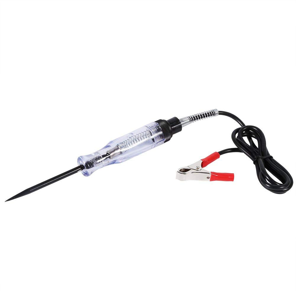 6V/24V Electrical Circuit Tester, Car Circuit Tester Screwdriver Electrical Circuit Continuity Tester Power Probe Long Probe with Crocodile Clip & Indicator Light, Wire Length: 96cm