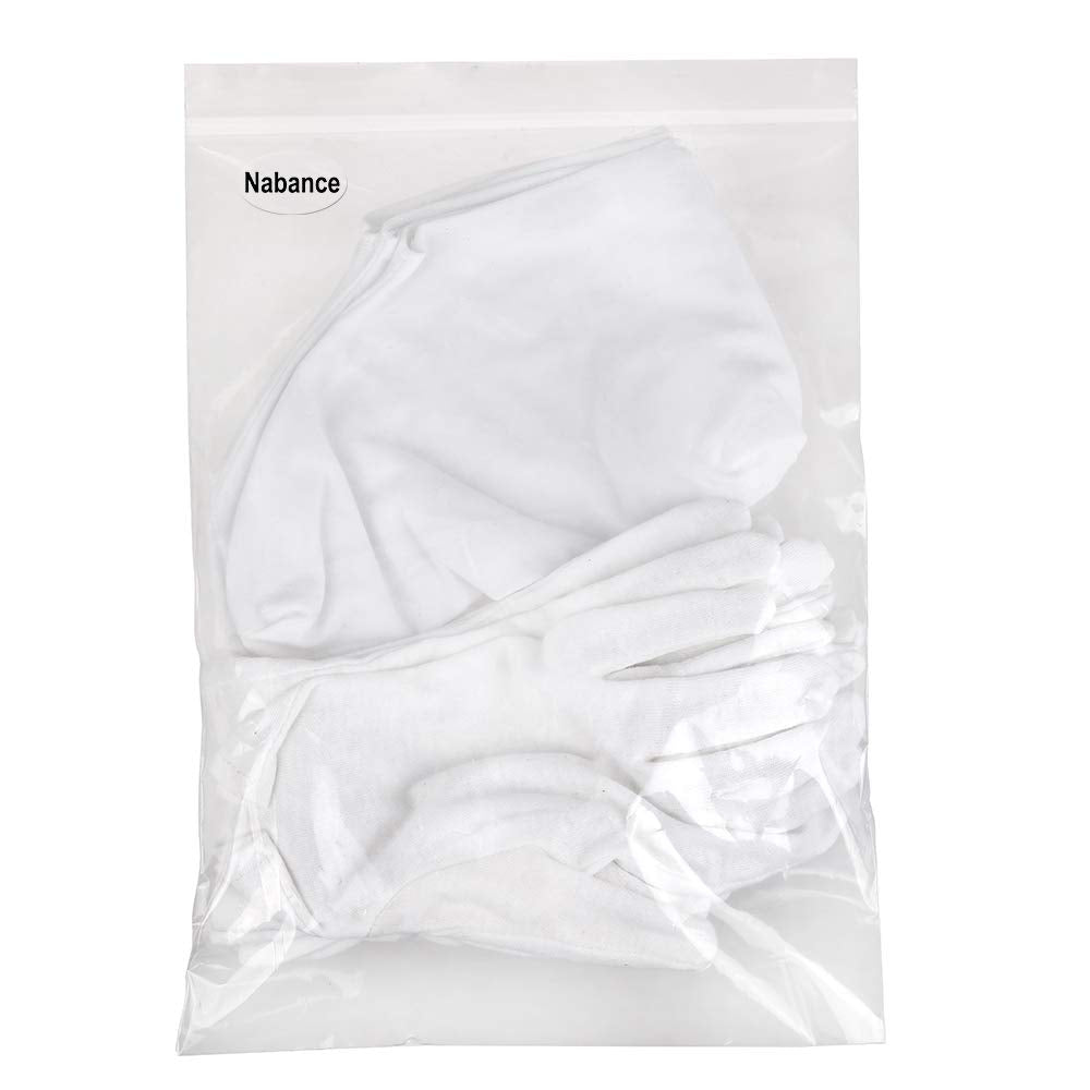 4 Pairs Moisturising Gloves and 4 Pairs Socks Nabance Moisturising Cotton Gloves Moisture Socks White Hand Gloves for Dry Hands Skin Care and Foot Spa(8 pairs/16pcs) 16 Count (Pack of 1)