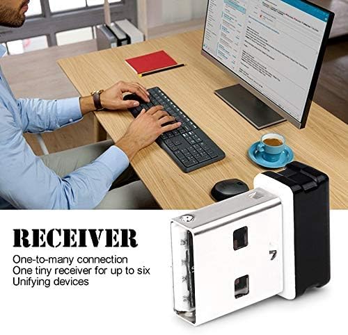 ALLOMN Bluetooth Receiver-2.4 GHz Ultra Stable Wireless Receiver Adapter, WIFI Nano Receiver Dongle for Logitech Unifying Wireless Keyboard MK330 MK520 MK710 MK365 MK850 MK540 MK545, 6 Channel 6MM