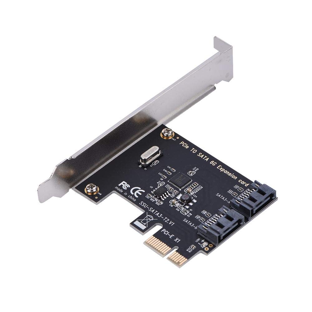 ASM1061 PCI-E Cards to SATA 3.0 Extension Card,2-Port SATA 3.0,6Gbps Expansion Adapter Boards,SSD Solid State Drive Conversion Card,for Windows (R) XP/server2003/VISTA/7/8/Mac/linux