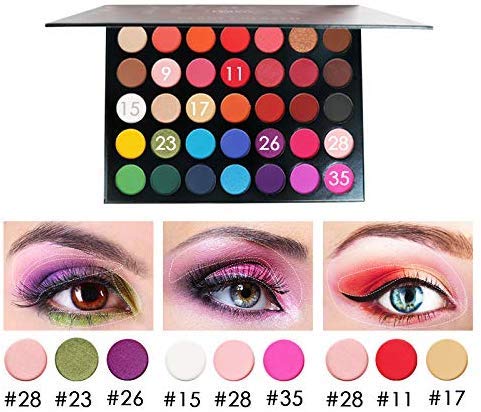 35 Color Studio Eye Shadow Palette Makeup Palette, Perfectly combinable color shades, Matt, Luminous and shimmering textures, For seductive eyes # 02