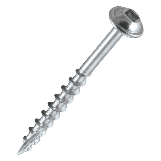 Trend Pocket Hole Screws for Softwoods, 50mm Long, Pack of 200, Coarse Self-Cutting Threaded Square Drive Screws, PH/8X50/200C, Silver No.8 x 50mm x 200pk