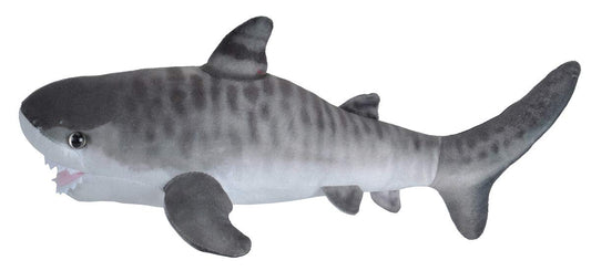 Wild Republic 23416 Soft Living Ocean Mini Tiger Shark, Cuddly Toy, 35 cm, Multi, 12"