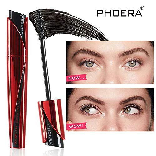 AQUAPURITY - PHOERA Lash Volume Mascara Waterproof, smudge proof Long Lasting Fiber Lash Black Mascara, 9D Curling Eye Makeup Intense Lengthen & Volumize False Eyelashes | Cruelty Free