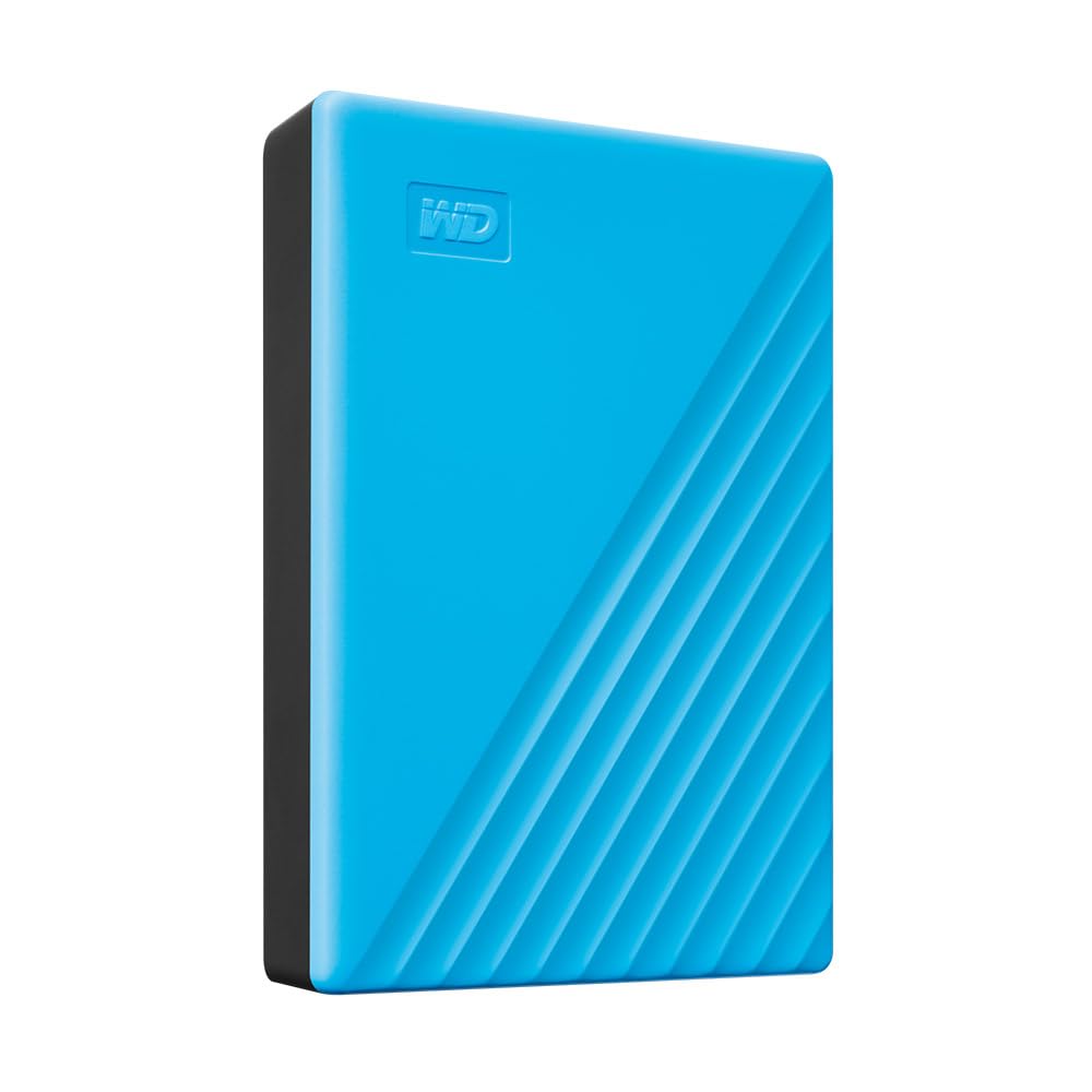 WD 4TB My Passport portable external storage, external hard drive, USB 3.0, portable HDD with software for device management, backup and password protection, works with PC, Xbox &Playstation, Blue