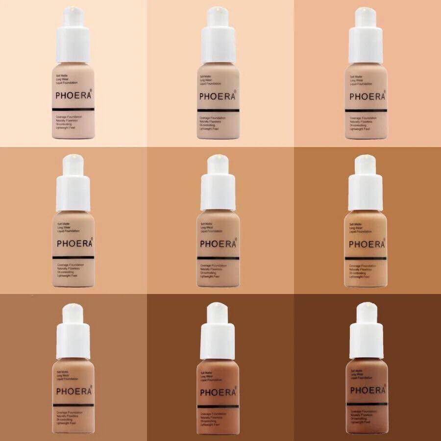 Aquapurity Phoera® Full Coverage Foundation Soft Matte Oil Control Concealer 30ml Flawless Cream Smooth Long Lasting (104 BUFF BEIGE) 104 BUFF BEIGE 1 count (Pack of 1)