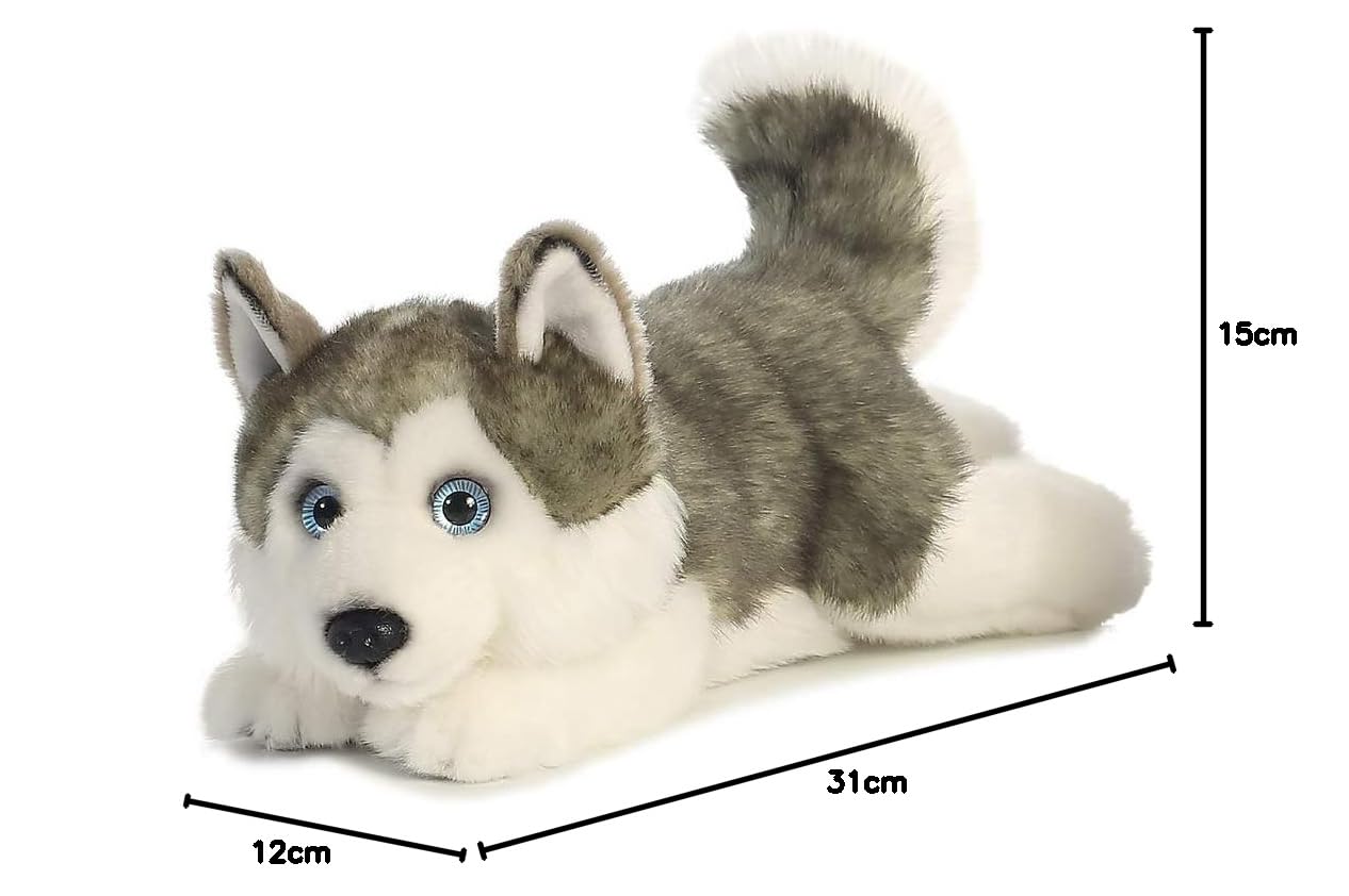 Aurora, 26263, MiYoni Husky Lying, 11In, Soft Toy, Grey