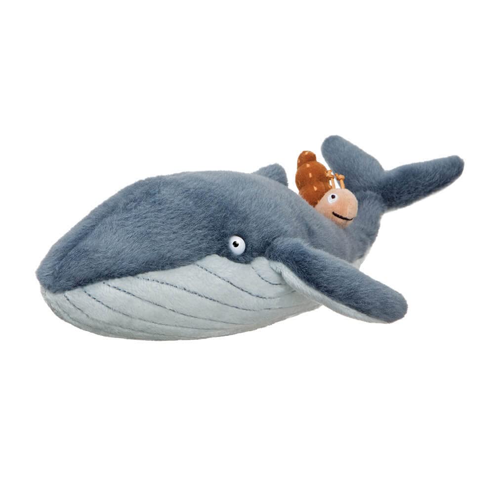 Aurora Snail and The Whale Soft Toy, 61238, 7in, Grey, for Fans of The Book by Julia Donaldson and Axel Scheffler, Blue , 20 x 33 x 9 centimeters