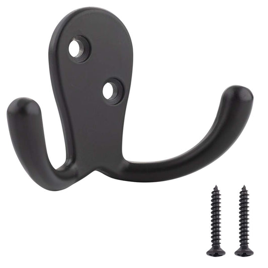 Amazon Basics AB4900-FB-5 Pack Curved Robe Hook, Matt Black