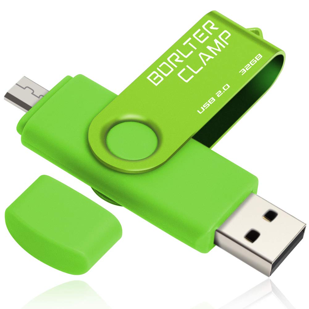 32GB OTG Memory Stick Dual USB Flash Drive, Thumb Drive with Micro USB Drive Port for Android Smartphone Tablet & Computer (Green) 32GB Green