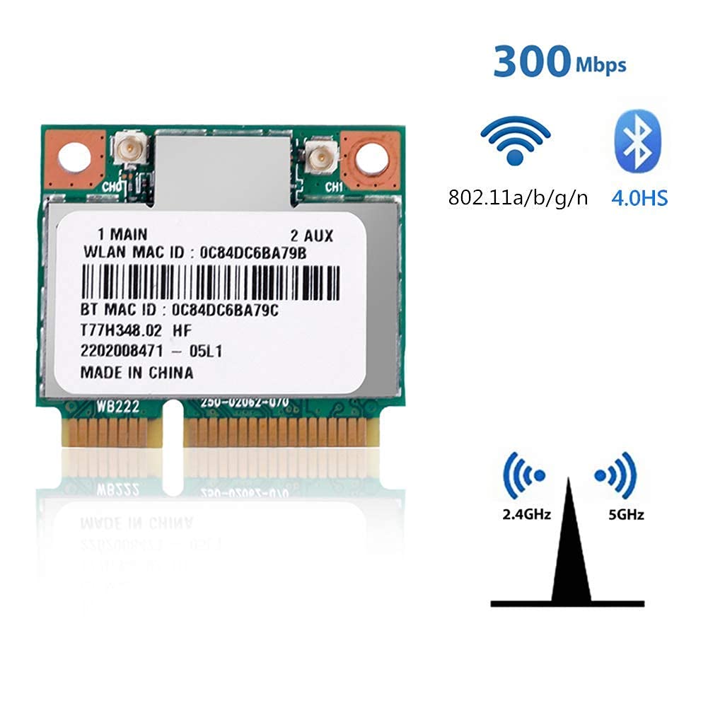 WIFI Card Network Atheros AR9462 AR5B22 Mini PCI-E 802.11N WIFI WLAN CARD Wireless Card Bluetooth 4.0 2.4 & 5Ghz