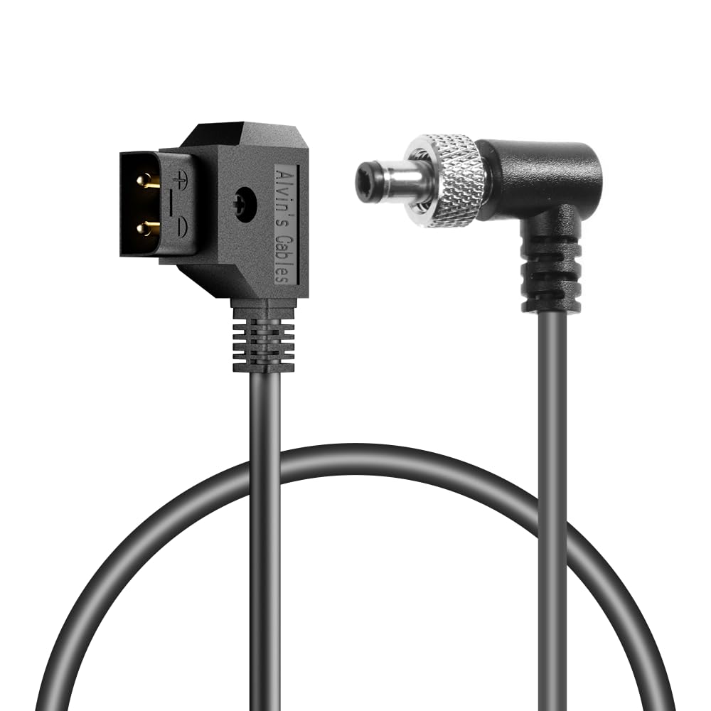 Alvin's Cables D-Tap to Locking DC 5.5 * 2.1 Atomos Monitor Power Cable for Video Devices PIX-E7 PIX-E5 7 Touchscreen Display Hollyland Mars 400s 60CM Right Angle DC 60CM