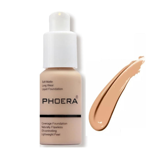 Aquapurity Phoera® Full Coverage Foundation Soft Matte Oil Control Concealer 30ml Flawless Cream Smooth Long Lasting (104 BUFF BEIGE) 104 BUFF BEIGE 1 count (Pack of 1)