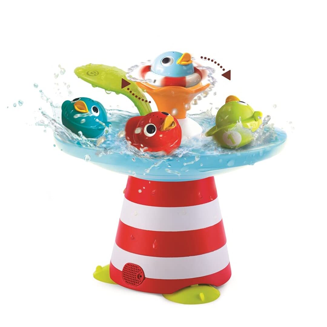 Yookidoo Bath Toy - Magical Duck Race with Auto Fountain, Water Pump, and 4 Racing Ducks. Kids and Toddlers Tub Game.