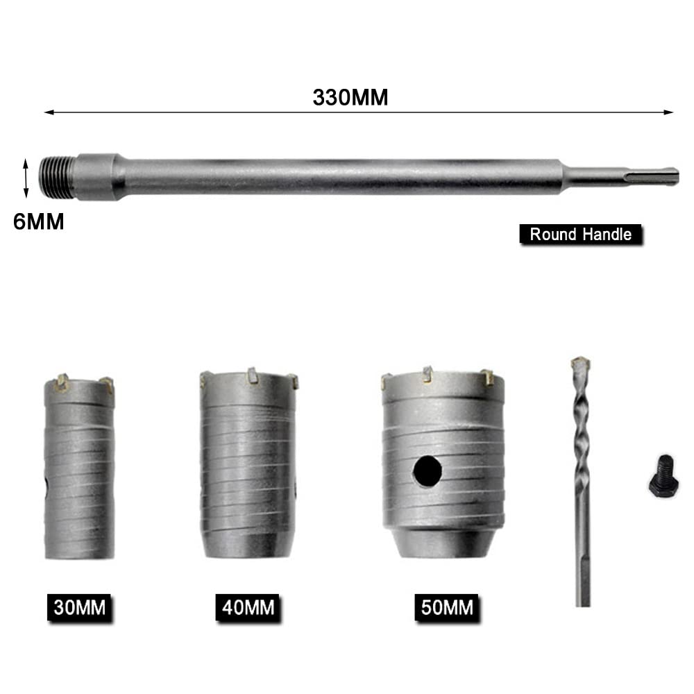 350MM Round Handle Sds Wall Drill Bit, Concrete Cement Stone Tungsten Carbide Drill Bit With 30/40/50MM, High Strength, Stability, Fast Drilling For Air Conditioners, Washing Machines Pipe Punching