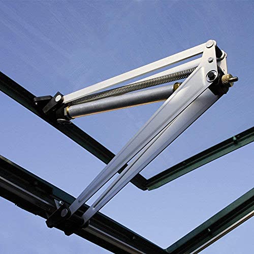 Automatic Greenhouse Opener, Solar Energy Heat Sensitive Temperature Controlled Automatic Vent Opener Up to 15lb Load Capacity 18 inch Window Opening silver