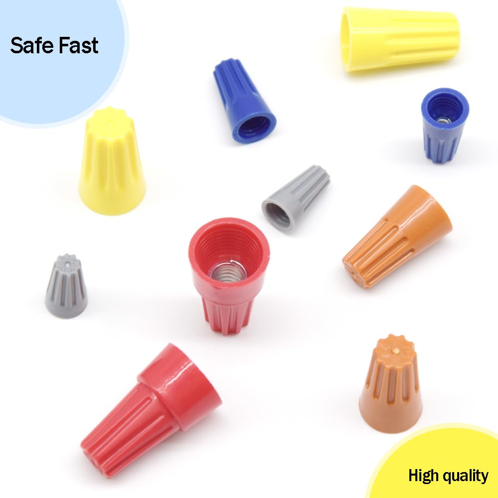 Yosawo 200-pieces Electrical Wire Connection Screw Twist Connector Cap and Closed End Cap , Spring Insert Twist Nuts Caps Connection Assortment Set (LXM)