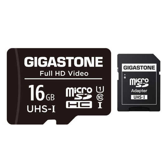 [Gigastone] 16GB Micro SD Card, Full HD Video, Surveillance Security Cam Action Camera Drone, 85MB/s Micro SDHC UHS-I U1 C10 Class 10, with Adapter 16 GB C10 1PK