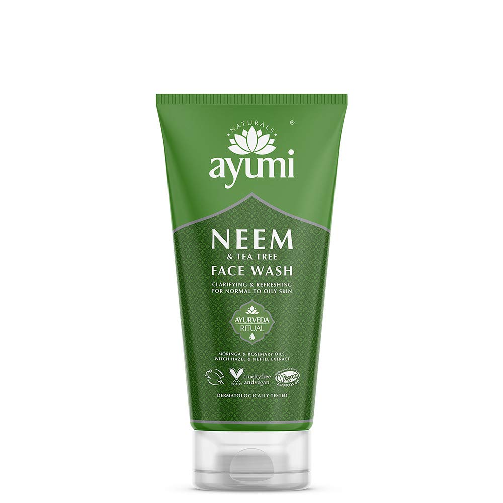 Ayumi Neem & Tea Tree Face Wash, Helps Prevent Breakouts & Blemishes, Packed With Organic Tea Tree Oils to Protect the Skin From External Damage - 1 x 150ml 1 count (Pack of 1)