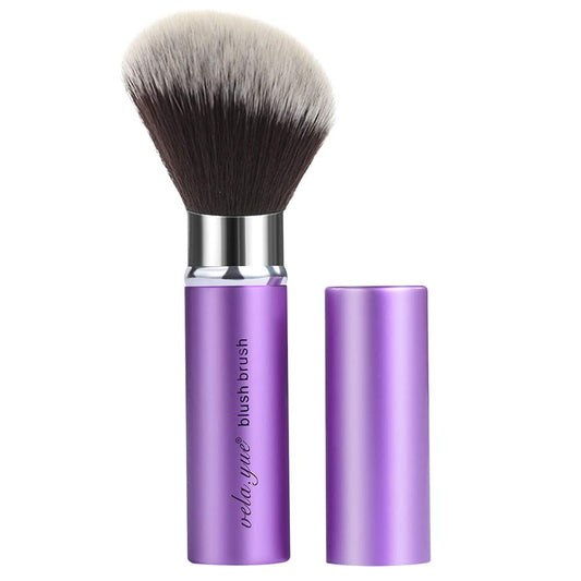 Vela.Yue Retractable Blush Brush Angled Face Powder Bronzer Travel Kabuki Makeup Brushes Angled Blush