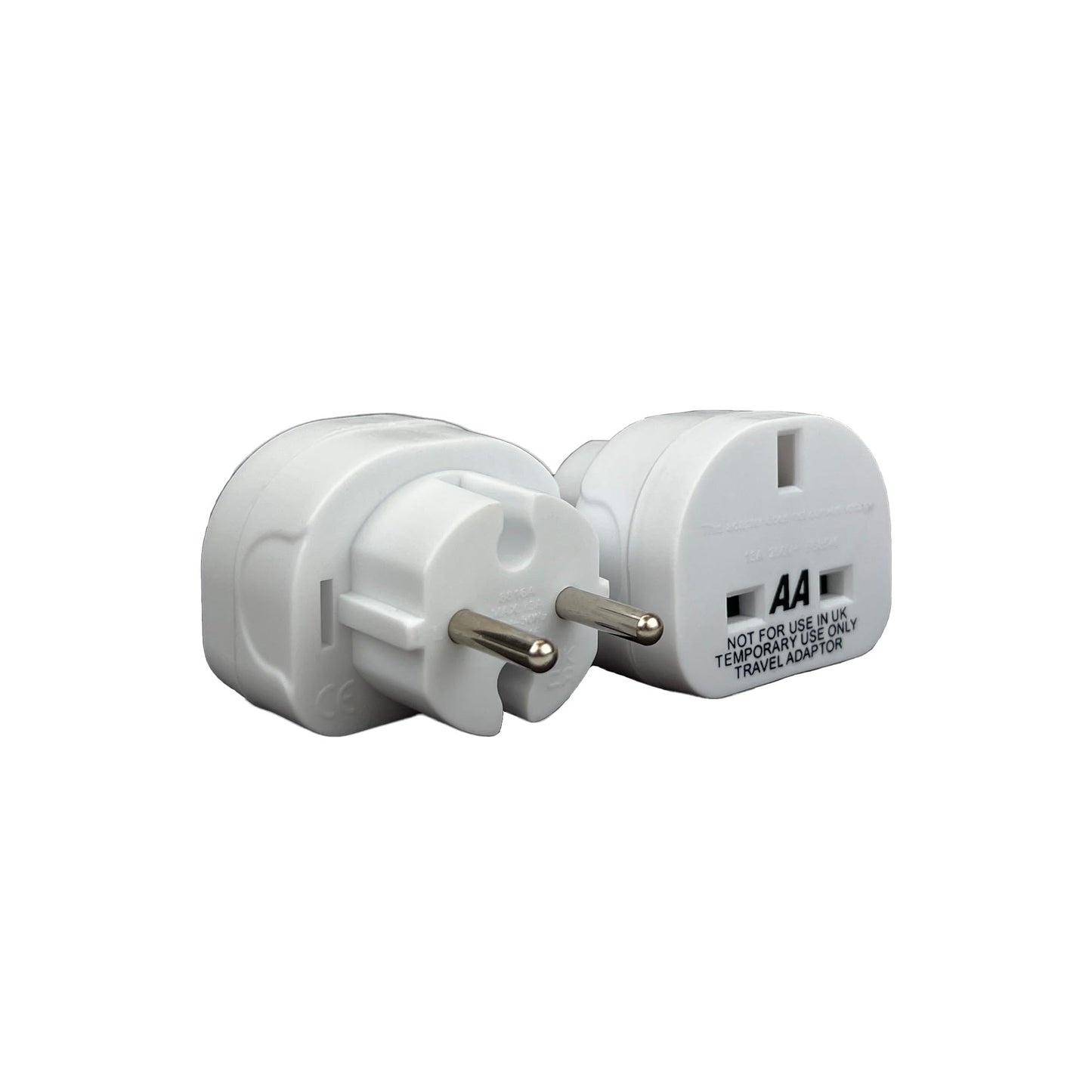 AA AA6585 Pair of UK-EU 13 Amp Plug Adaptors - Essential Travel Accessory for Europe