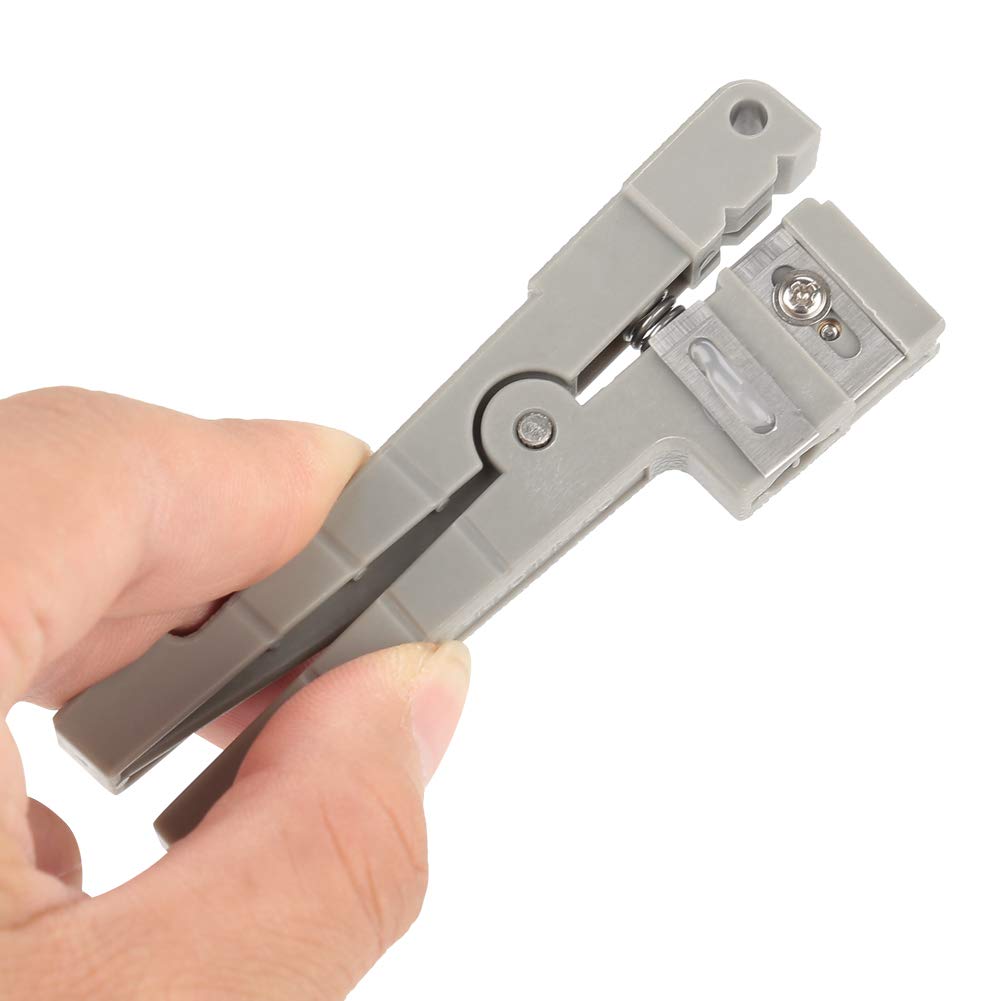 Wifehelper 45-162+45-163 Fiber Optic Buffer Tube Stripper, Coaxial Cable Stripping Tool, Grey, Plastic