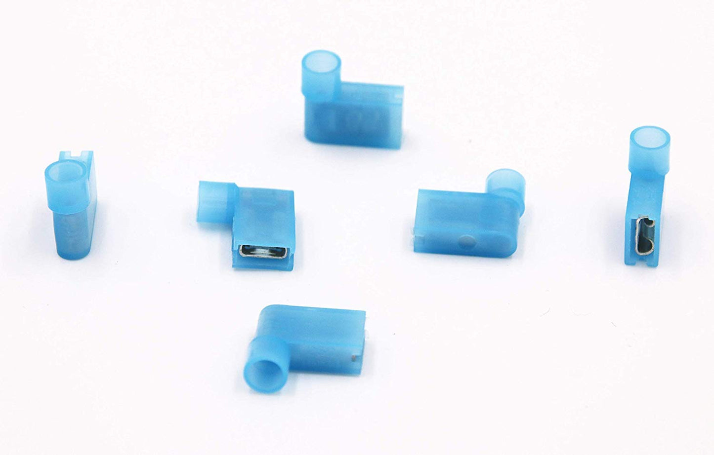 100pcs 90 Degree Nylon Insulated Female Push On Wire Terminal Connector 16-14 AWG