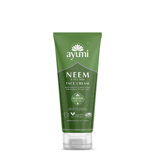 Ayumi Neem & Tea Tree Face Cream, Balanced Blend of Moisturisers & Moringa Oil to Maintain Hydration For Oil-Prone Skin, With Witch Hazel & a Hint of Nettle - 1 x 100ml 1 count (Pack of 1)