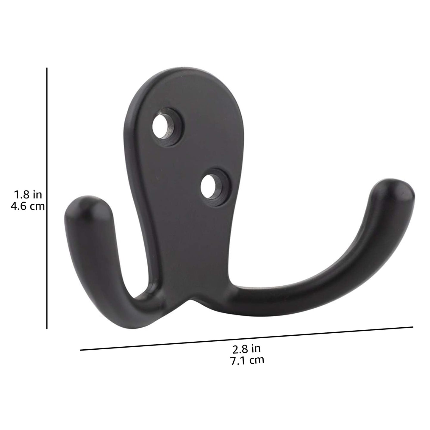 Amazon Basics AB4900-FB-5 Pack Curved Robe Hook, Matt Black