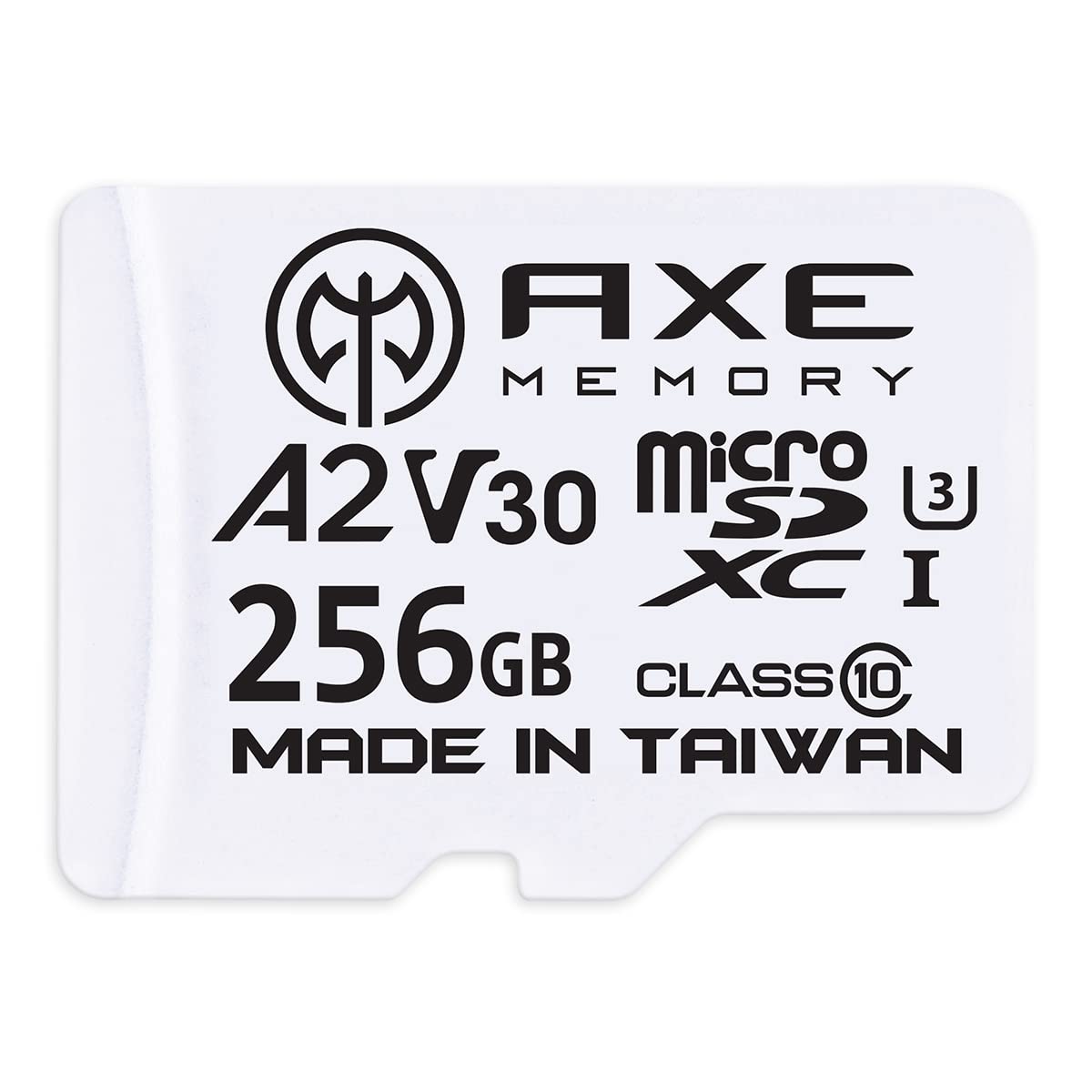 AXE MEMORY 256GB Micro SD Card 4K Ultra HD Video Premium Speed MicroSDXC Up To 100MB/S A2 V30 UHS-I U3 MicroSD, A2 Premium Speed, White 256 GB