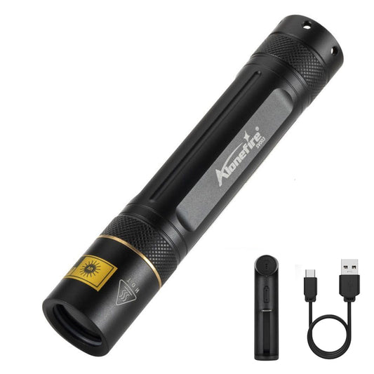 Alonefire SV003 Powerful 10W 365nm UV Torch Ultra Violet Light Professional Rechargeable Blacklight for Resin Curing, Minerals, Fishing, Urine Detector with Aluminum Case, Charger, Lithium Battery