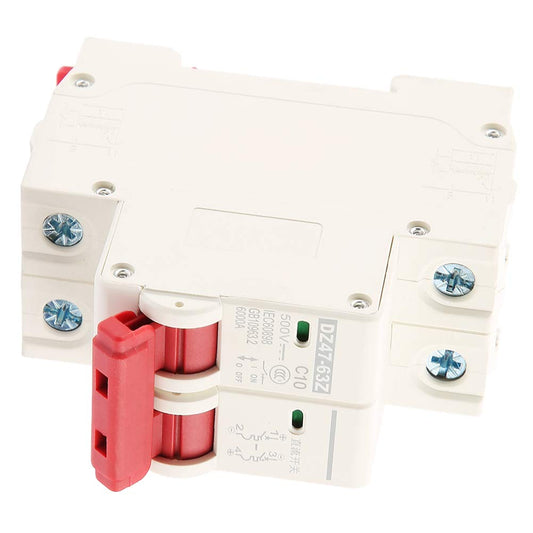 2P DC Miniature Circuit Breaker 500V 10A Mini Photovoltaic Circuit Breaker MCB Safety Breaker DZ47-63Z-2P Electrical Protection Accessories