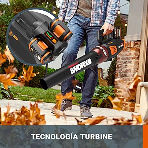 WORX WG584E.9 40V (2x20V) Brushless Leaf Blower without Battery and Charger - Black / Orange