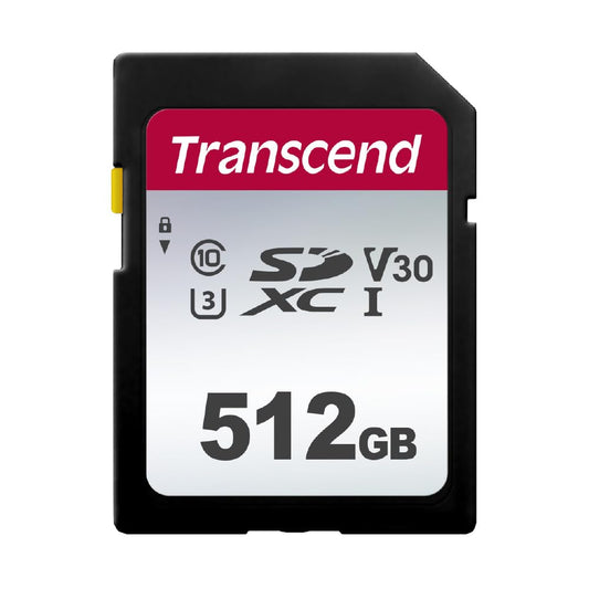 Transcend 512GB SDXC 300S Memory Card UHS- I, C10, U3, V30, 4K, Full HD, Up to 95/40 MB/s (Ideal for Digital Cameras) with Frustration Free Packaging TS512GSDC300S-E 512 GB