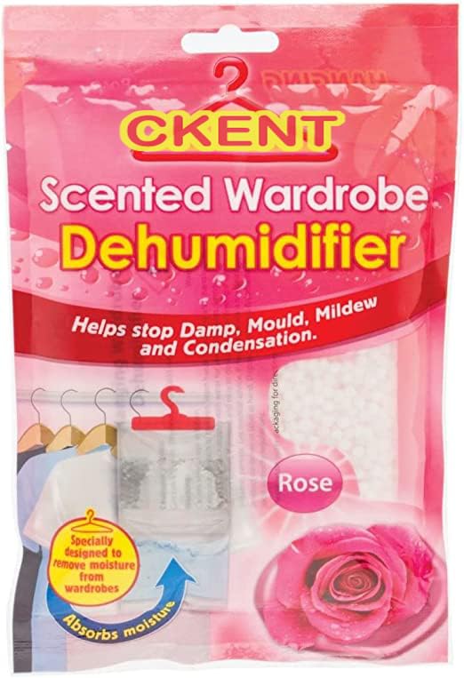 2 X Set of 3 Scented Hanging Wardrobe Dehumidifiers Damp Mould Condensation Control (Rose,Lavender,Fresh Linen)