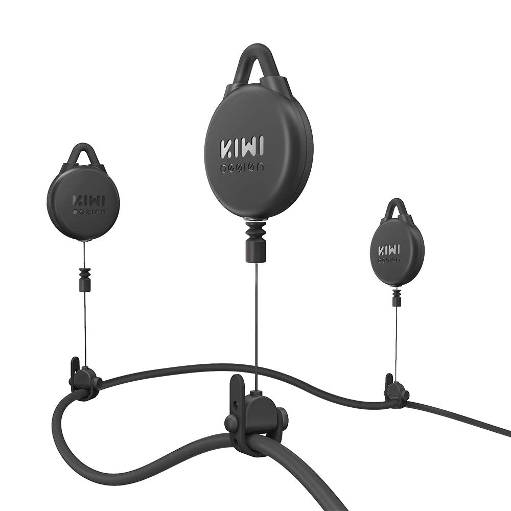 [Pro Version] KIWI design VR Cable Management, 6 Packs VR Pulley System Compatible with Quest 3/2/1/Rift S/Valve Index/HTC Vive/Vive Pro/HP Reverb G2/PSVR/PS VR2 Link Cables 6 Pack-Black