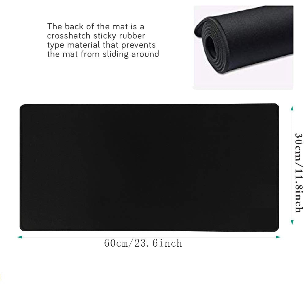 YEBMoo Extended Gaming Mouse Pad Extra Large 600x300x3 mm Water Resistant Mice Mat with Non-Slip Base for PC Computer Laptop (60x30 Black001) 60x30 Black001